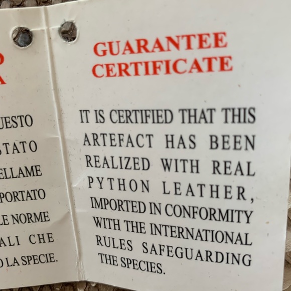 NWTRare,hard to find GIANNI NOTARO guarantee certificateBag.Real PythonLeather.I - Picture 13 of 13